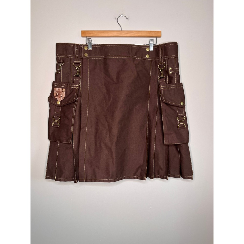 Damn Near Kilt Em Pleated Cargo Utility Pockets Workwear Outlander Skirt XL